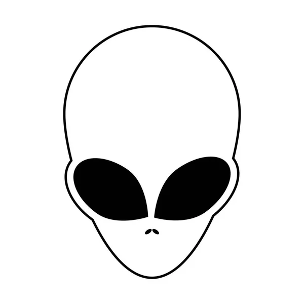 Alien, ufo ansiktet kontur vektor symbol ikon design. — Stock vektor