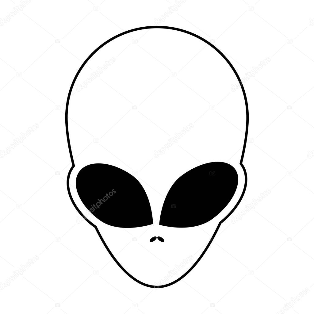 Alien, ufo  face outline vector symbol icon design. . Beautiful illustration isolated on white backgroun