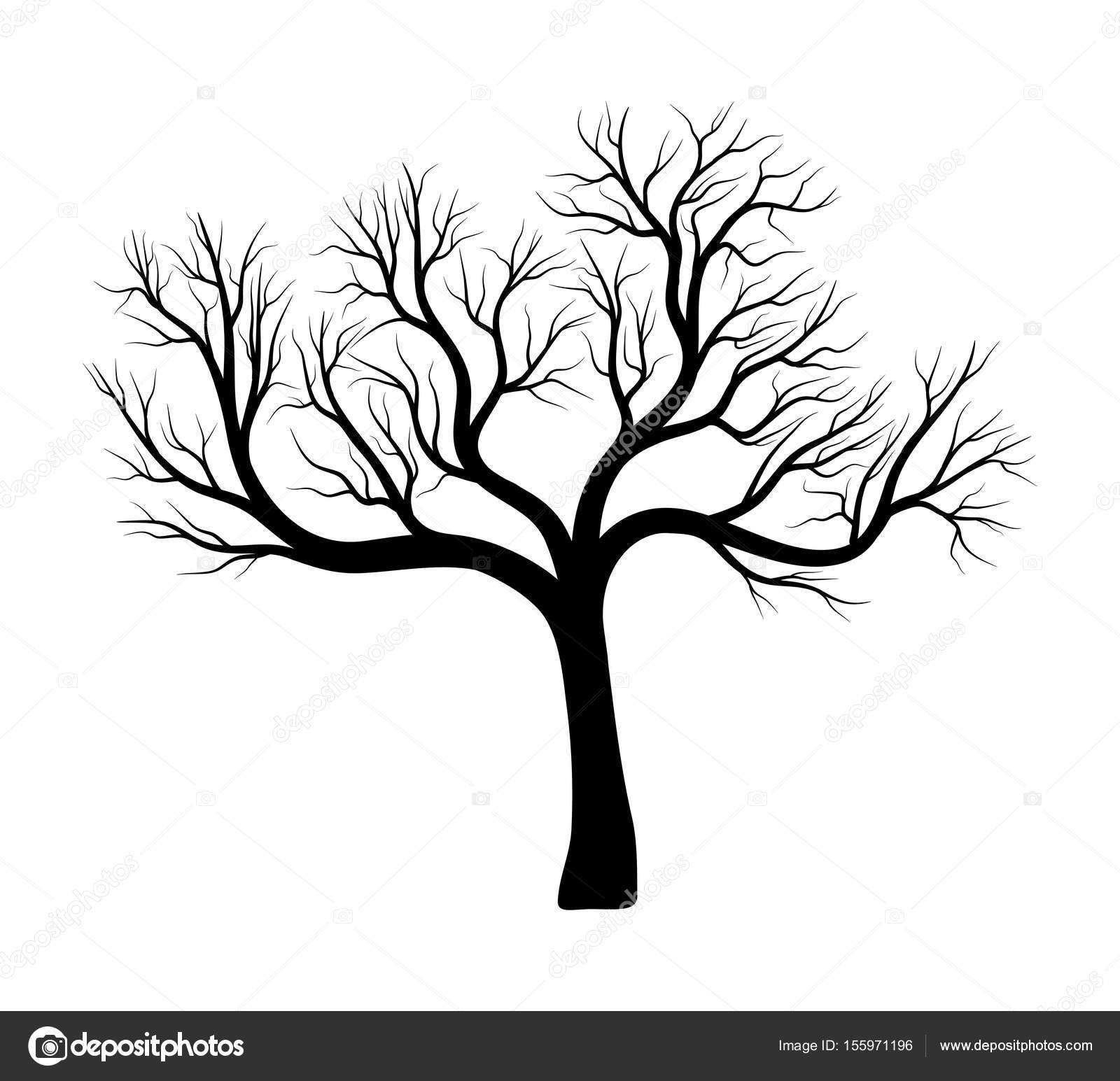 Nackten Baum Silhouette Vektor Symbol Symbol Design