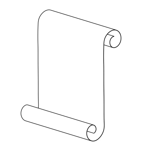 종이 스크롤 개요 실루엣 벡터 기호 아이콘 디자인. 근사한 — 스톡 벡터