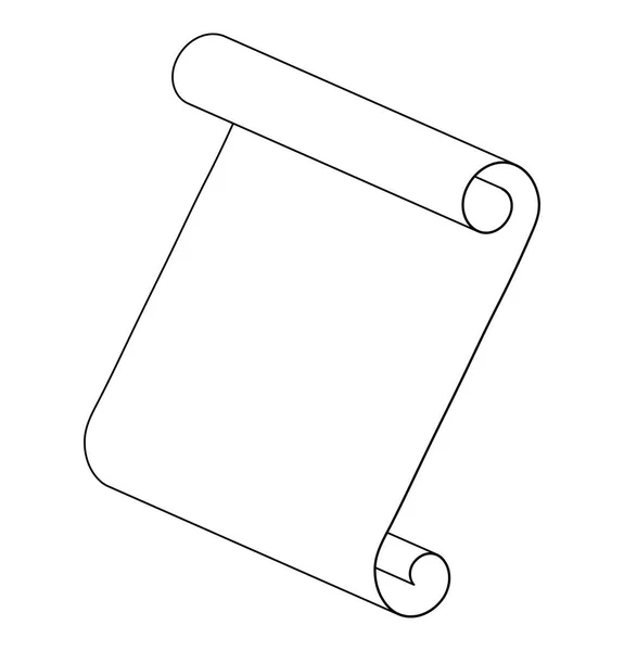 종이 스크롤 개요 실루엣 벡터 기호 아이콘 디자인. 근사한 — 스톡 벡터