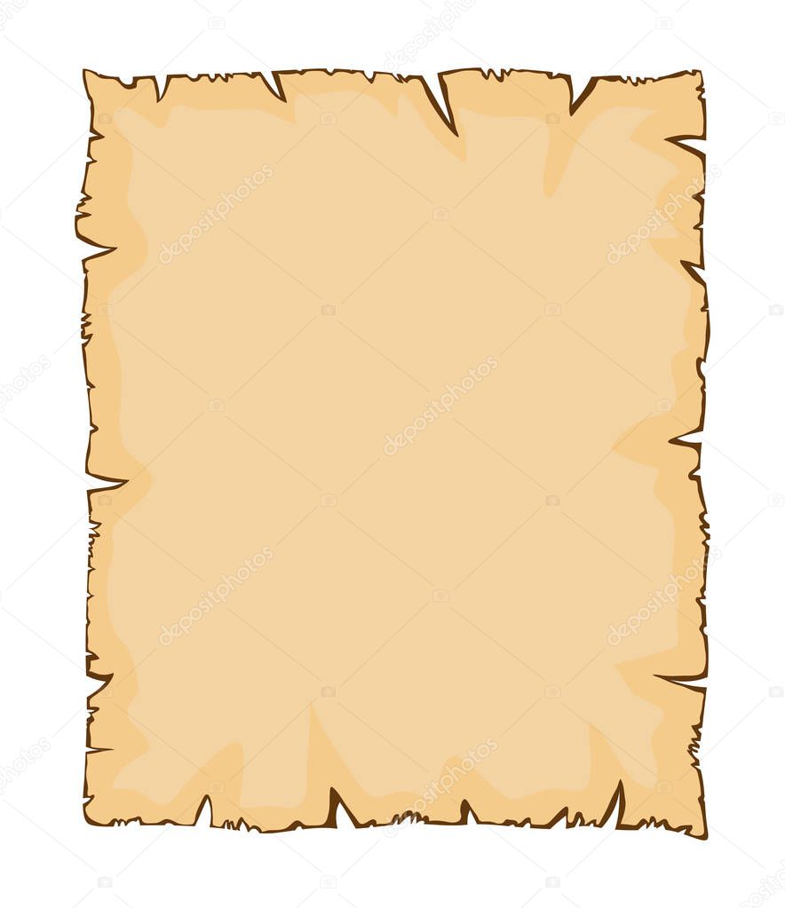 Old paper, torn parchment vector symbol icon design. Beautiful illustration isolated on white backgroun