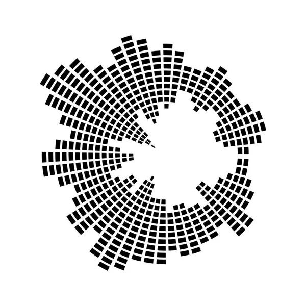 Ecualizador música sonido onda círculo vector símbolo icono diseño . — Archivo Imágenes Vectoriales