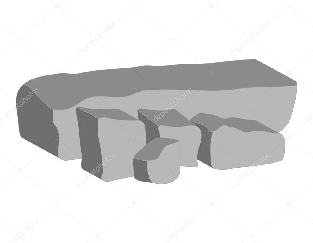 Stone heap vector symbol icon design. Beautiful illustration isolated on white backgroun
