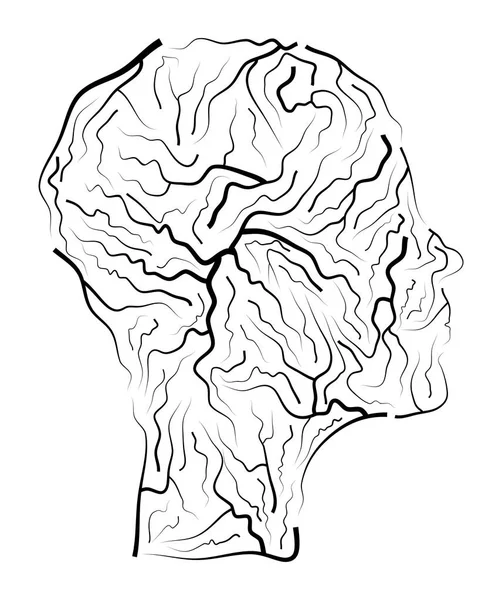 Vena humana cabeza vector símbolo icono de diseño. Hermosa ilustración — Vector de stock