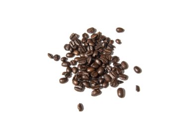 kahve çekirdekleri beyaz arka plan resmi için izole. Güzel bizdeki