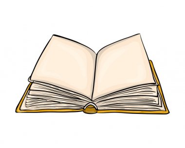 Açık kitap karikatür vektör simgesi simgesi tasarım. Güzel illustrat