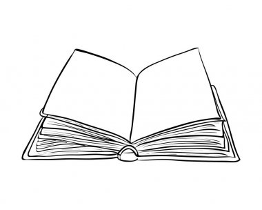 Açık kitap karikatür vektör simgesi simgesi tasarım. Güzel illustrat