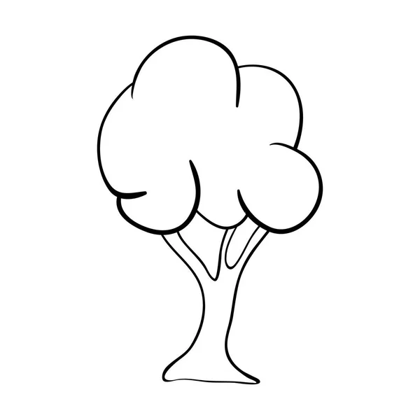 Árbol de dibujos animados outlinevector símbolo icono de diseño. Ilustración hermosa — Vector de stock