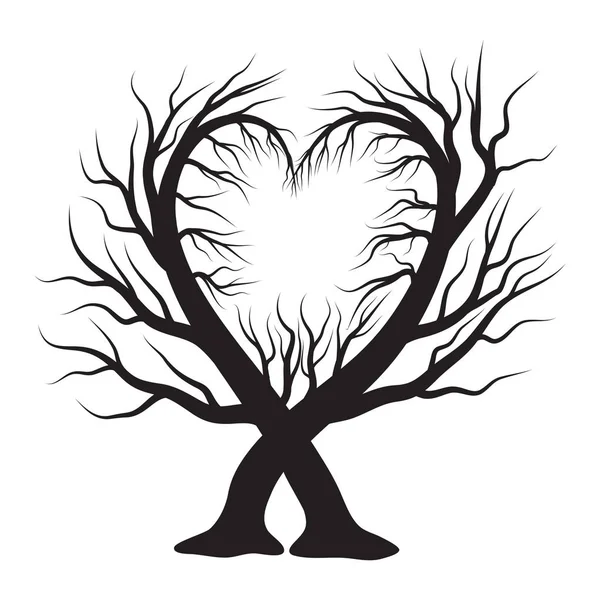 Projeto do ícone do símbolo do vetor da árvore do coração. Bela ilustração é — Vetor de Stock