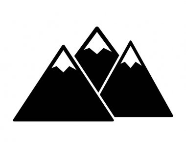 dağlar siluet vektör simgesi simgesi tasarım. Güzel illust