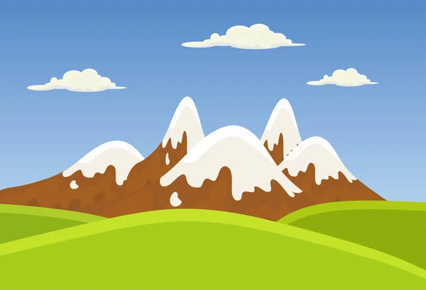 Mountains landscape beautiful banner wallpaper design illustrati — Stock Vector