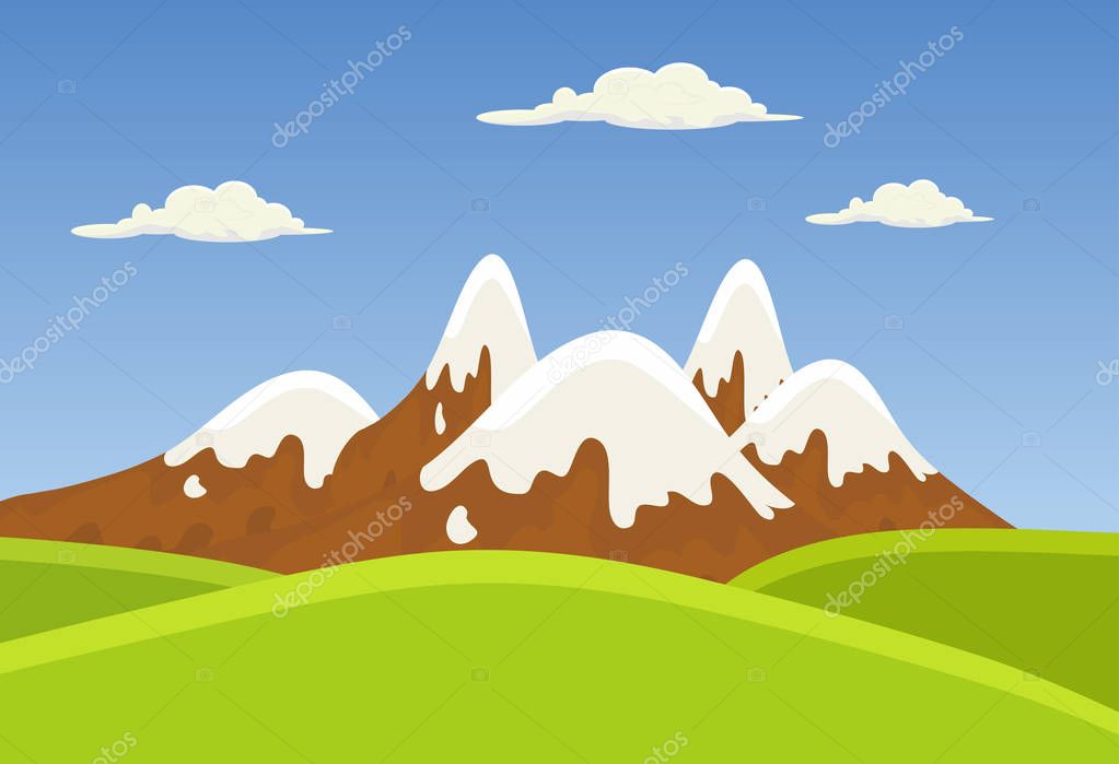 mountains landscape beautiful banner wallpaper design illustrati