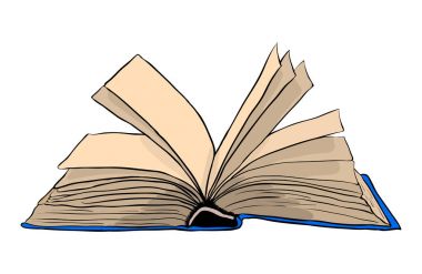 Açık kitap vektör simgesi simgesi tasarım. Güzel illüstrasyon isol