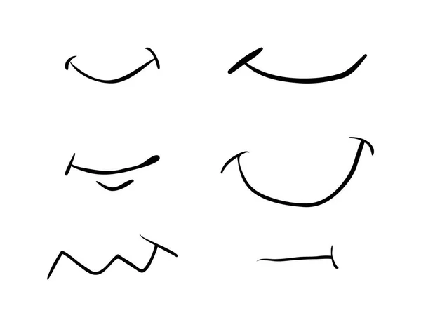 Desenho animado simples sorriso conjunto vetor símbolo ícone design. Lindo. —  Vetores de Stock