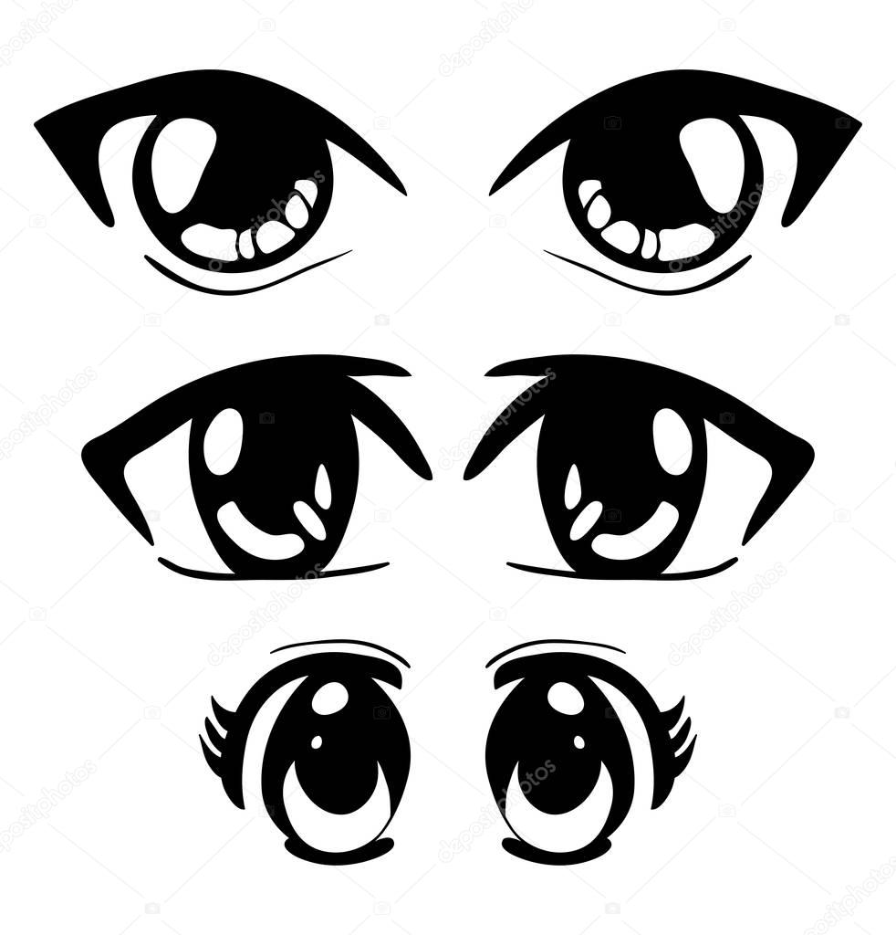 manga eyes vector symbol icon design. Beautiful illustration iso