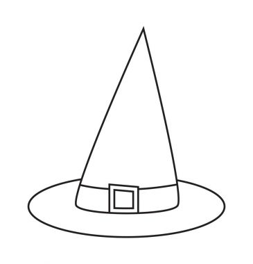 Cadı şapka karikatür vektör simgesi simgesi tasarım. Güzel illustrat