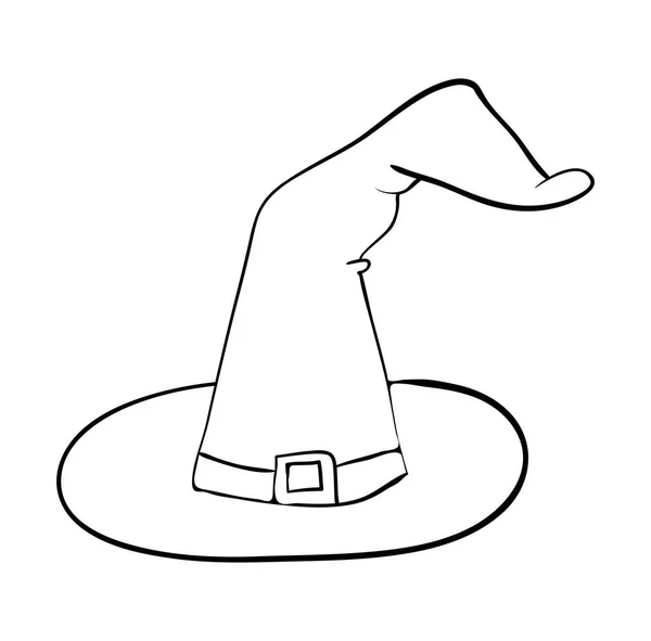 Heks hoed cartoon silhouet vector symbool pictogram ontwerp. Beautifu — Stockvector