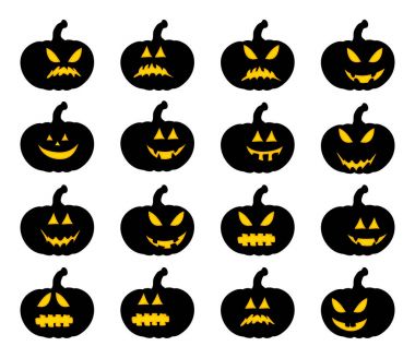 Kabak siluet set vektör simgesi simgesi tasarım gülümse. Durağındayım