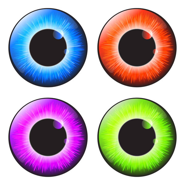  iris eye realistic  vector set design isolated on white backgro