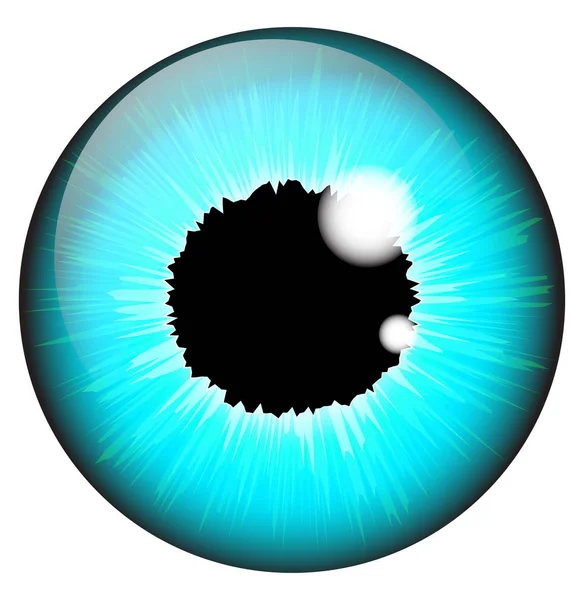Ojo de iris azul realista vector conjunto de diseño aislado en blanco bac — Vector de stock