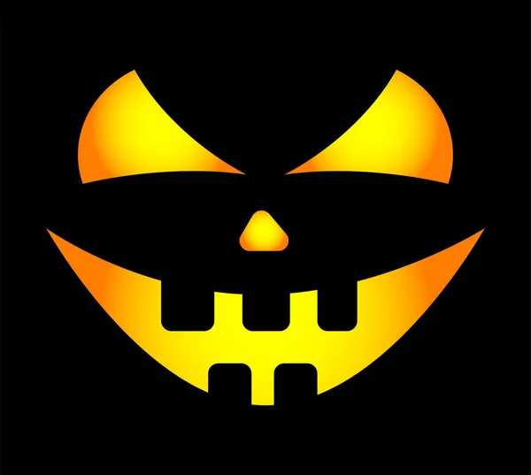 Jack o lantern glimlach op zwarte achtergrond vector design — Stockvector