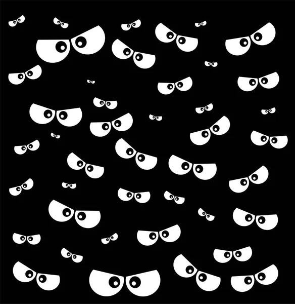 Halloween espeluznante miedo ojos vector diseño aislado en ba negro — Archivo Imágenes Vectoriales