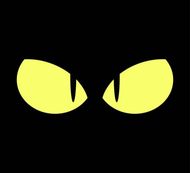Halloween korkunç korkunç gözleri siyah ba izole tasarım vektör