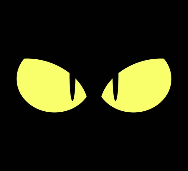 Halloween effrayant effrayant yeux vecteur design isolé sur noir ba — Image vectorielle