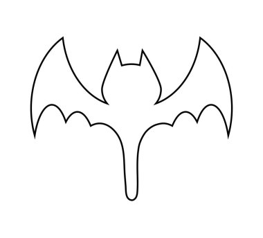 Cadılar Bayramı yarasa anahat vektör tasarım üzerinde izole beyaz kağıt