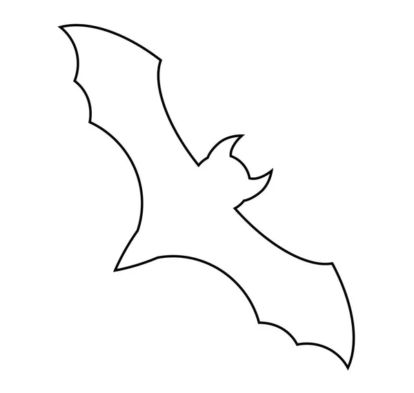 Conception vectorielle de contour de chauve-souris halloween isolé sur backgroud blanc — Image vectorielle