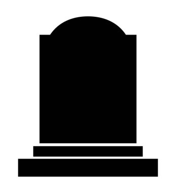 Beyaz arka plan üzerinde izole mezar taşı Cadılar Bayramı simgesi