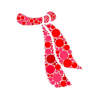 noktalı simgesi beyaz arka plan üzerinde izole kış eşarp