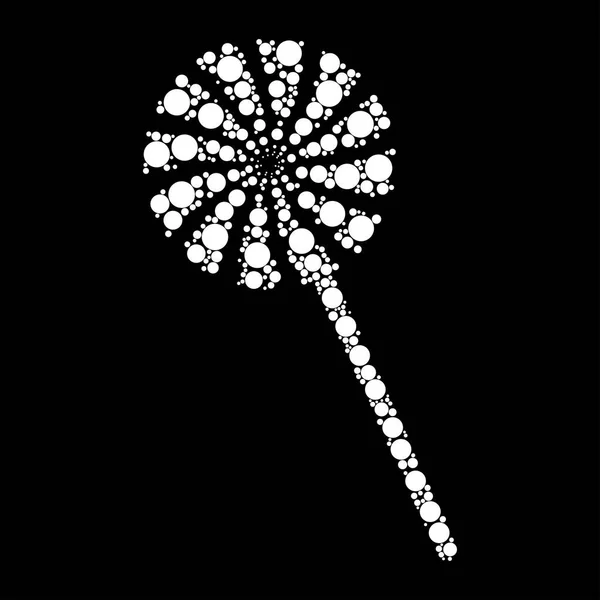Bonbons bâton icône point isolé sur fond noir — Image vectorielle