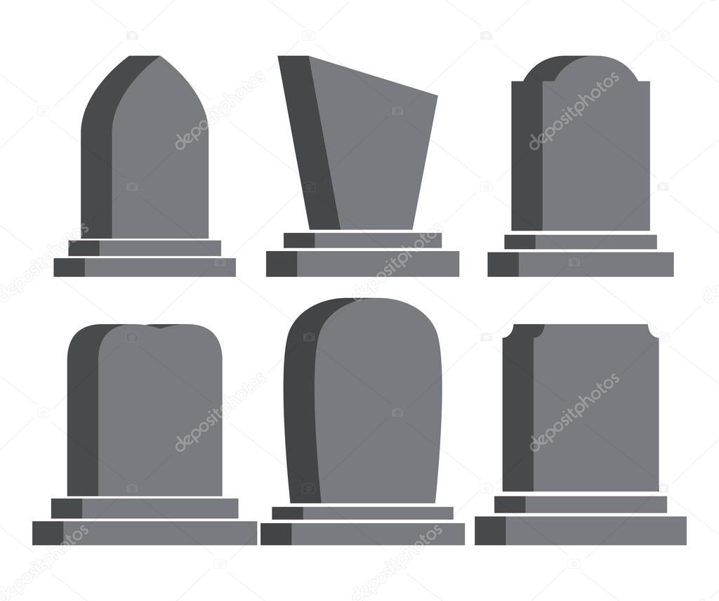 gravestone set halloween icon isolated on white background