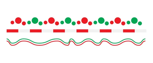 Christmas border line set vector isolated on white background — Stock Vector