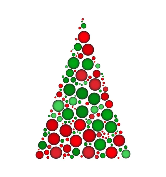 Christmas tree dotted vector isolated on white background — Stock Vector