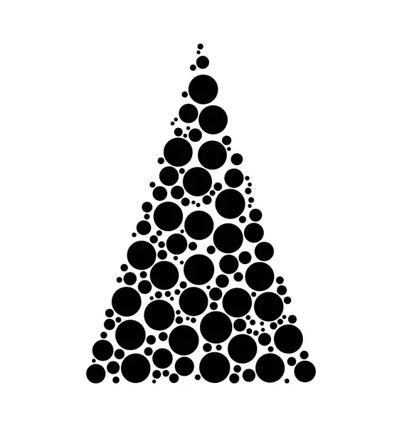 Christmas tree dotted vector isolated on white background — Stock Vector