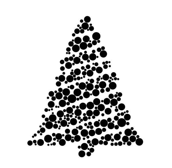 Beyaz arka plan üzerinde izole Noel ağacı noktalı vektör — Stok Vektör