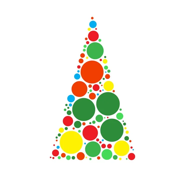 Weihnachtsbaum gepunkteter Vektor isoliert auf weißem Hintergrund — Stockvektor