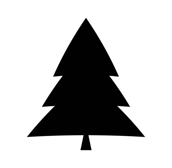 Albero di Natale silhouette isolato su sfondo bianco — Vettoriale Stock