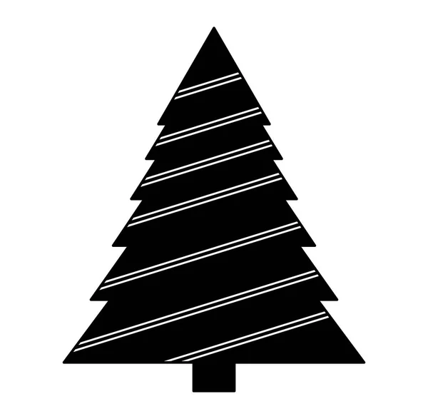 Silhueta árvore de natal isolado no fundo branco —  Vetores de Stock