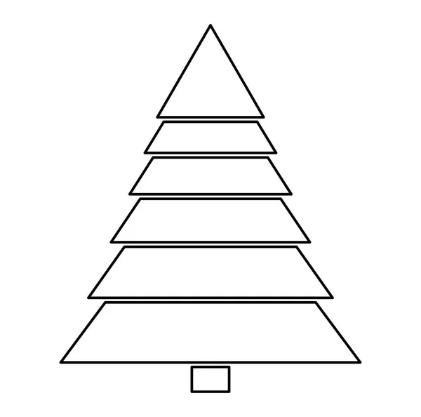 Χριστουγεννιάτικο δέντρο σιλουέτα απομονωμένη σε λευκό φόντο — Διανυσματικό Αρχείο