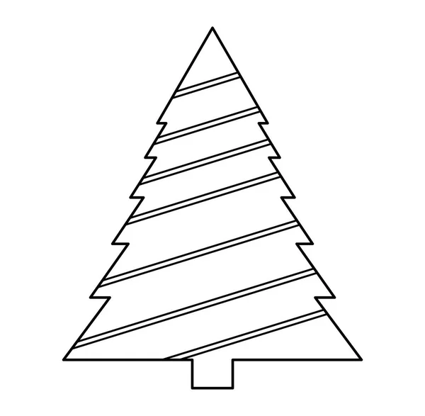 Albero di Natale silhouette isolato su sfondo bianco — Vettoriale Stock