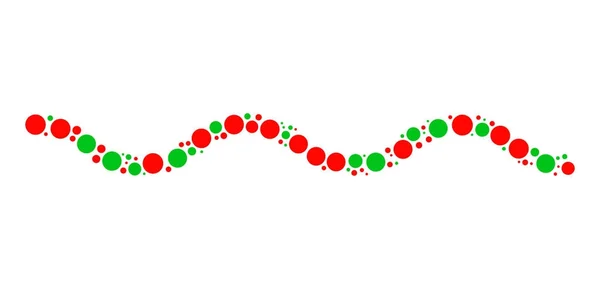 Bordure de Noël vecteur pointillé isolé sur fond blanc — Image vectorielle