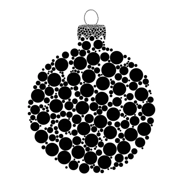 Navidad bauble diseño vectorial punteado aislado en backgrou blanco — Archivo Imágenes Vectoriales