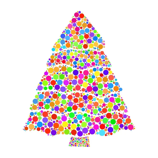 Kerstboom gestippelde vector geïsoleerd op witte achtergrond — Stockvector
