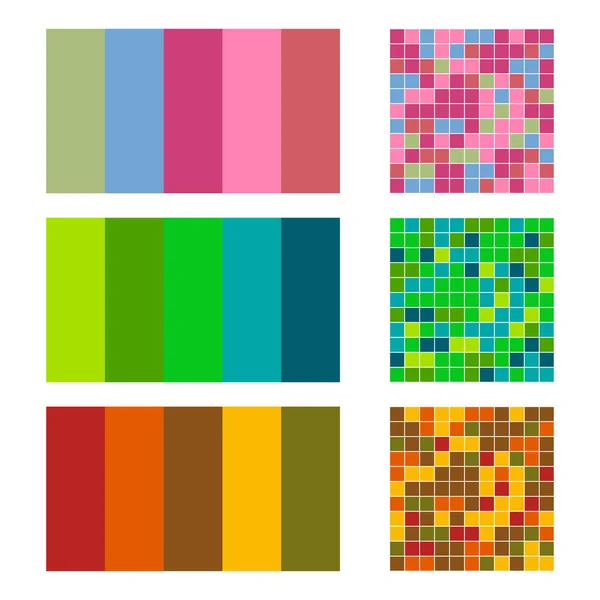 Paleta de colores conjunto de fondo. Armonía espectro de combinaciones de colores — Vector de stock