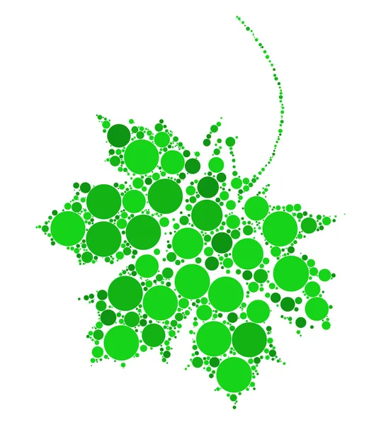 Beyaz arka plan üzerinde izole vektör tasarımı noktalı akçaağaç yaprağı — Stok Vektör