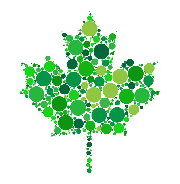 Maple leaf pontozott vector design elszigetelt fehér background — Stock Vector